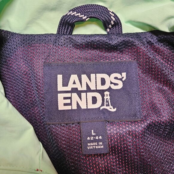 Lands End Jacket Mens Large colorful retro hipster wind breaker beachy coastal - Picture 12 of 16